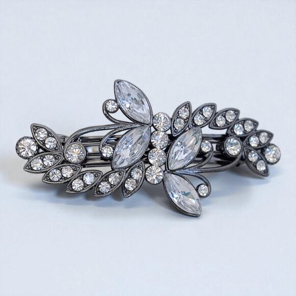 Rhinestone Sparkling Hair Barrette Clip Crystal Bling Hair Accessory Elegant - Picture 2 of 4